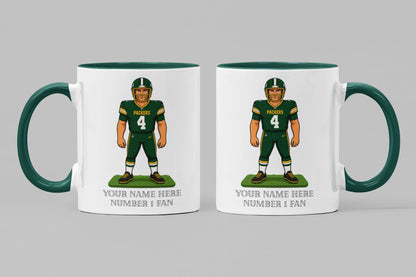 Personalized Green Bay Packers Inspired Mug: Custom Name NFL Ceramic Cup