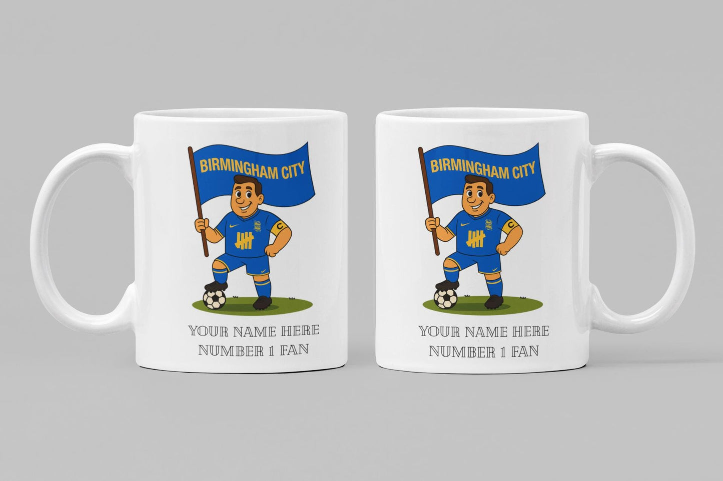 Personalised Birmingham inspired Football Mug: Custom Ceramic Gift