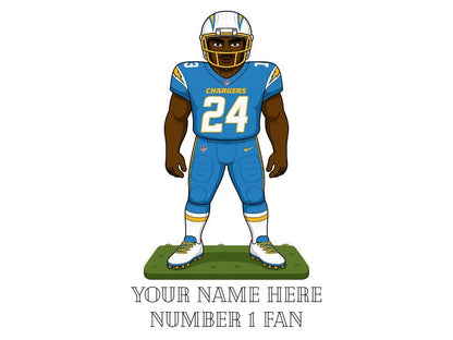 Personalised  Los Angeles Chargers inspired Mug: Custom Name NFL Gift