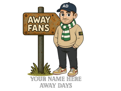 Personalised Away Days Football Mug: Ceramic Gift Mug Celtic Green/White inspired