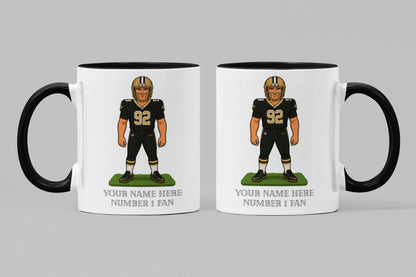 Personalized New Orleans Saints Inspired Mug: Custom Name NFL Gift