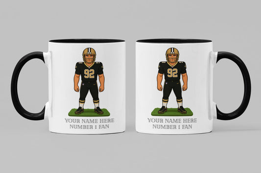 Personalized New Orleans Saints Inspired Mug: Custom Name NFL Gift
