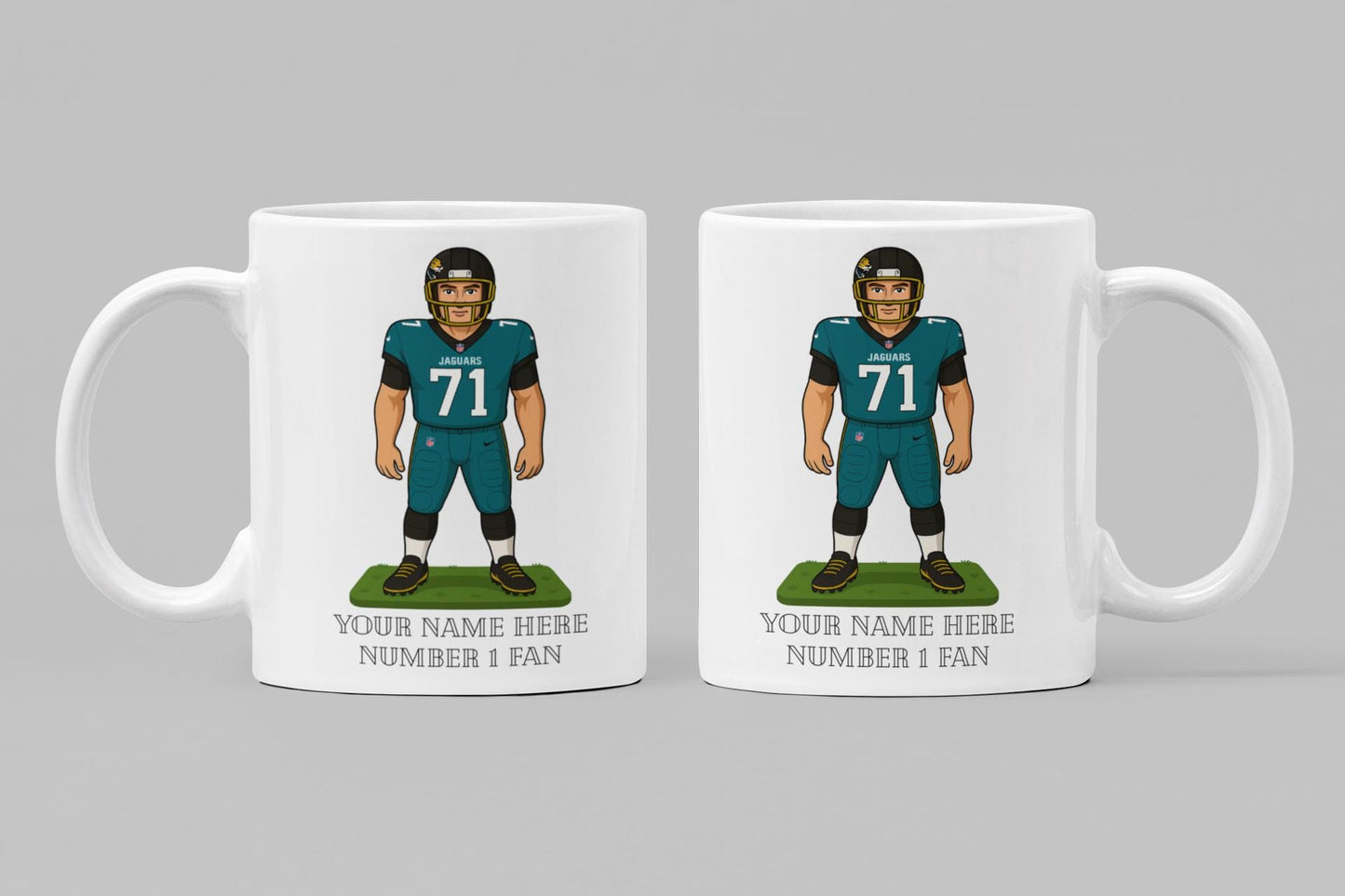 Personalised Jackson Jaguars inspired Mug: Custom Name NFL Gift