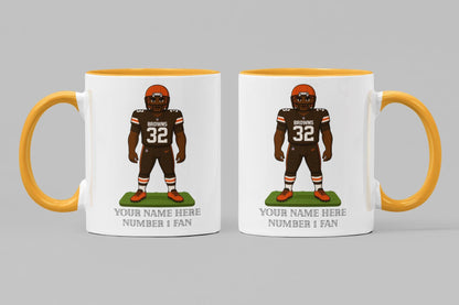 Personalised Cleveland Browns inspired Mug: Custom Name NFL Gift