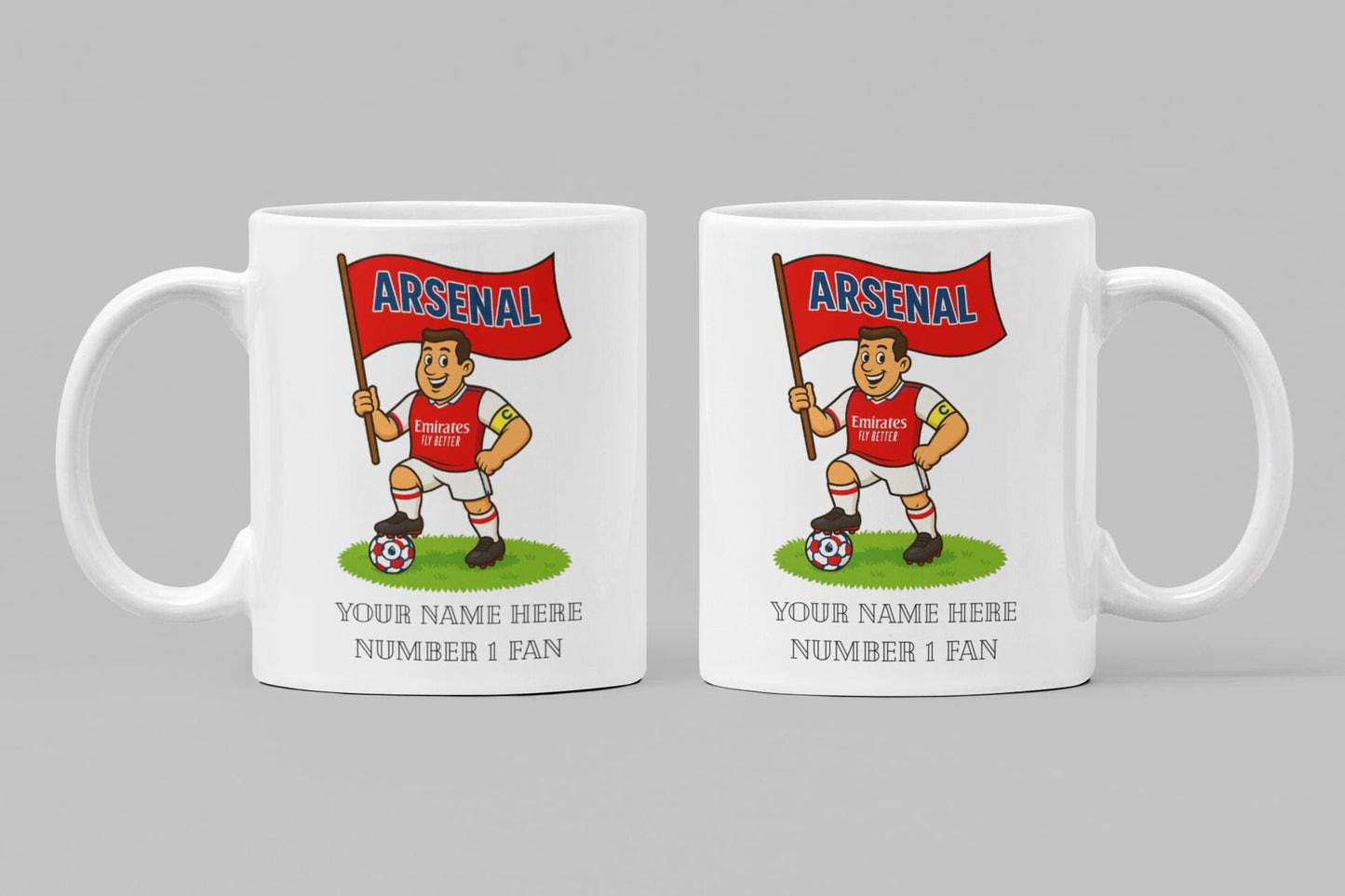 Personalised Arsenal FC Ceramic Mug: Custom Football Gift