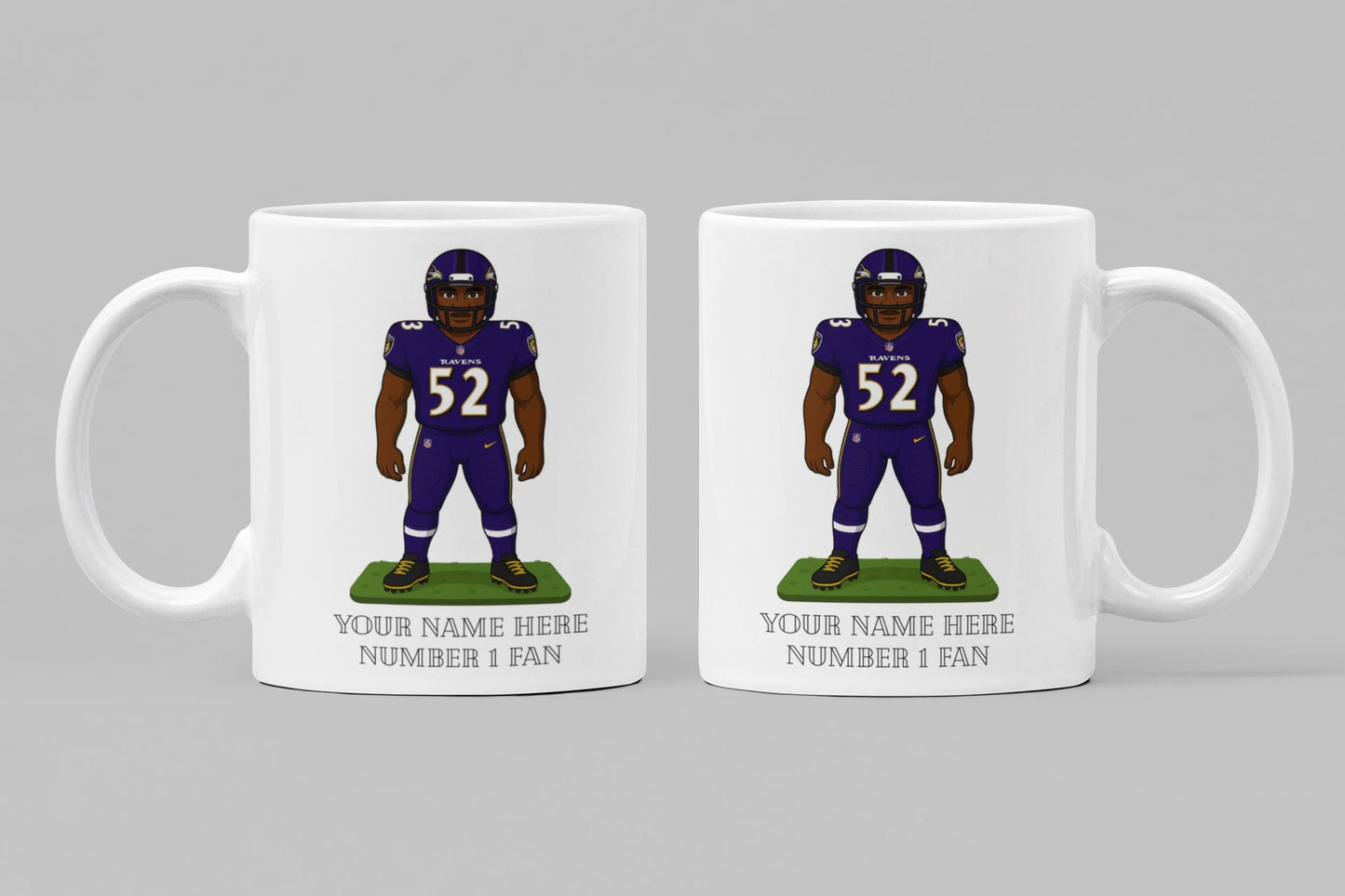Personalised Baltimore Ravens inspired Mug: Custom Name NFL Gift