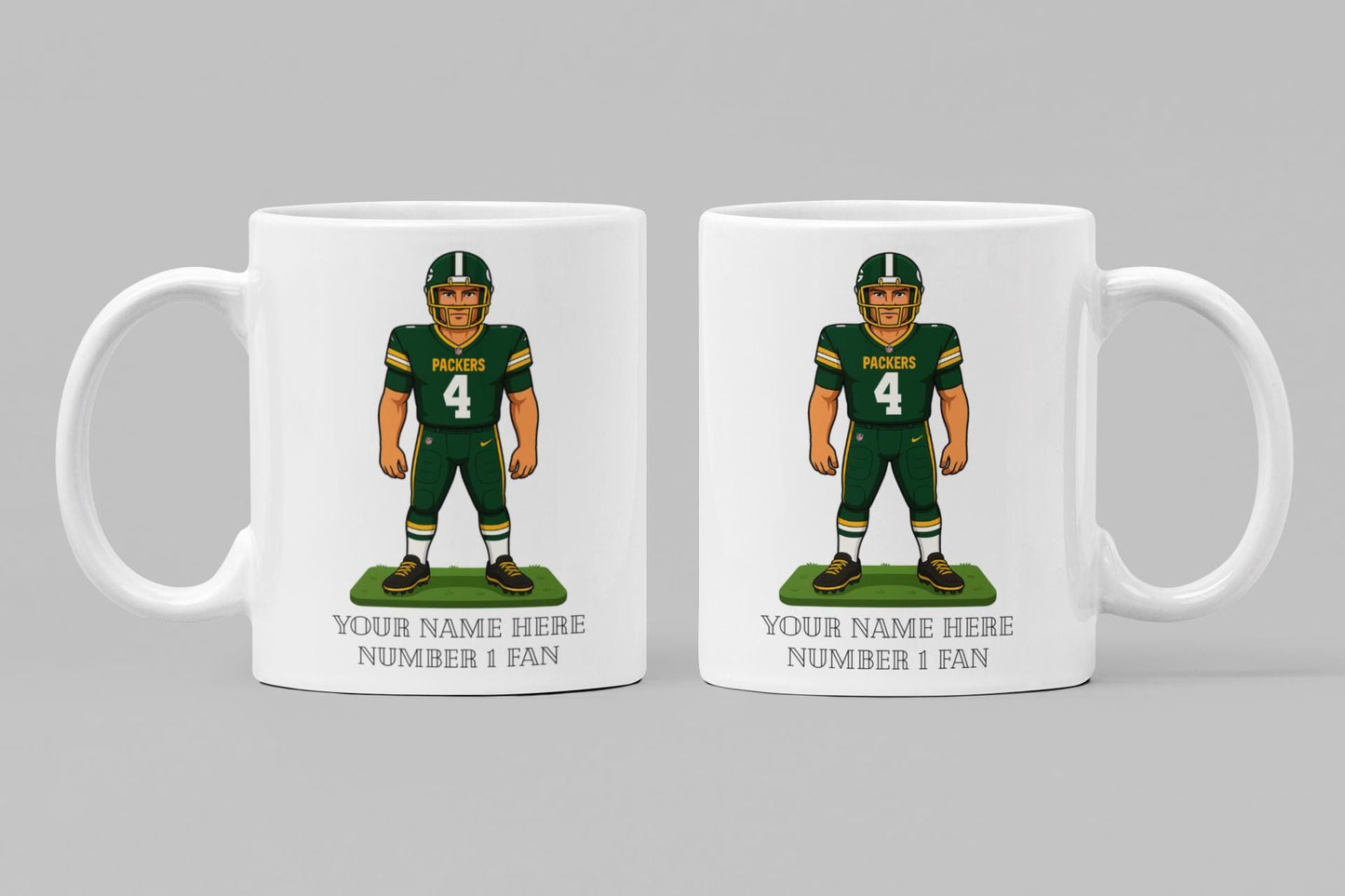 Personalized Green Bay Packers Inspired Mug: Custom Name NFL Ceramic Cup
