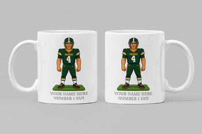 Personalized Green Bay Packers Inspired Mug: Custom Name NFL Ceramic Cup