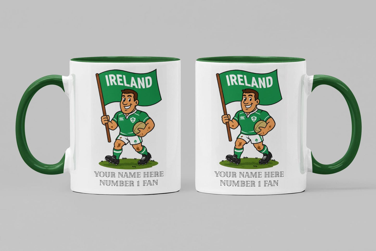 Ireland Inspired 11oz Mug – Custom Name Rugby Cup – Dishwasher & Microwave Safe – Arrives Boxed