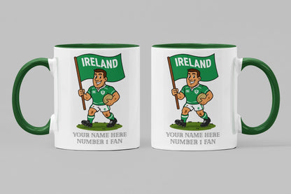 Ireland Inspired 11oz Mug – Custom Name Rugby Cup – Dishwasher & Microwave Safe – Arrives Boxed
