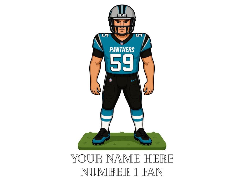 Personalised Carolina Panthers inspired Mug: Custom Name NFL Gift