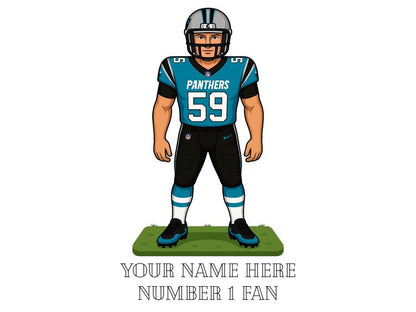 Personalised Carolina Panthers inspired Mug: Custom Name NFL Gift