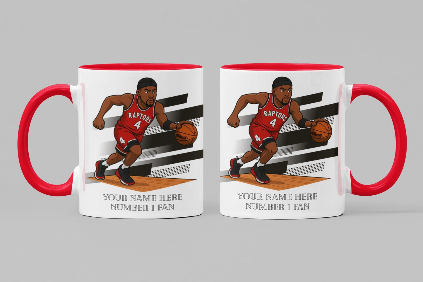 Personalised Toronto Raptors inspired Mug: Custom Name NBA Gift